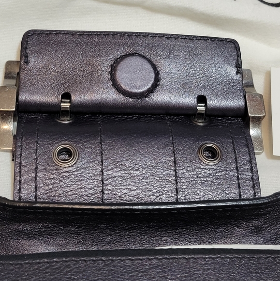 NIB AUTHENTIC GIVENCHY MINI CLARABELLA WRISTLET POUCH IN GUN METAL SILVER - Picture 3 of 17